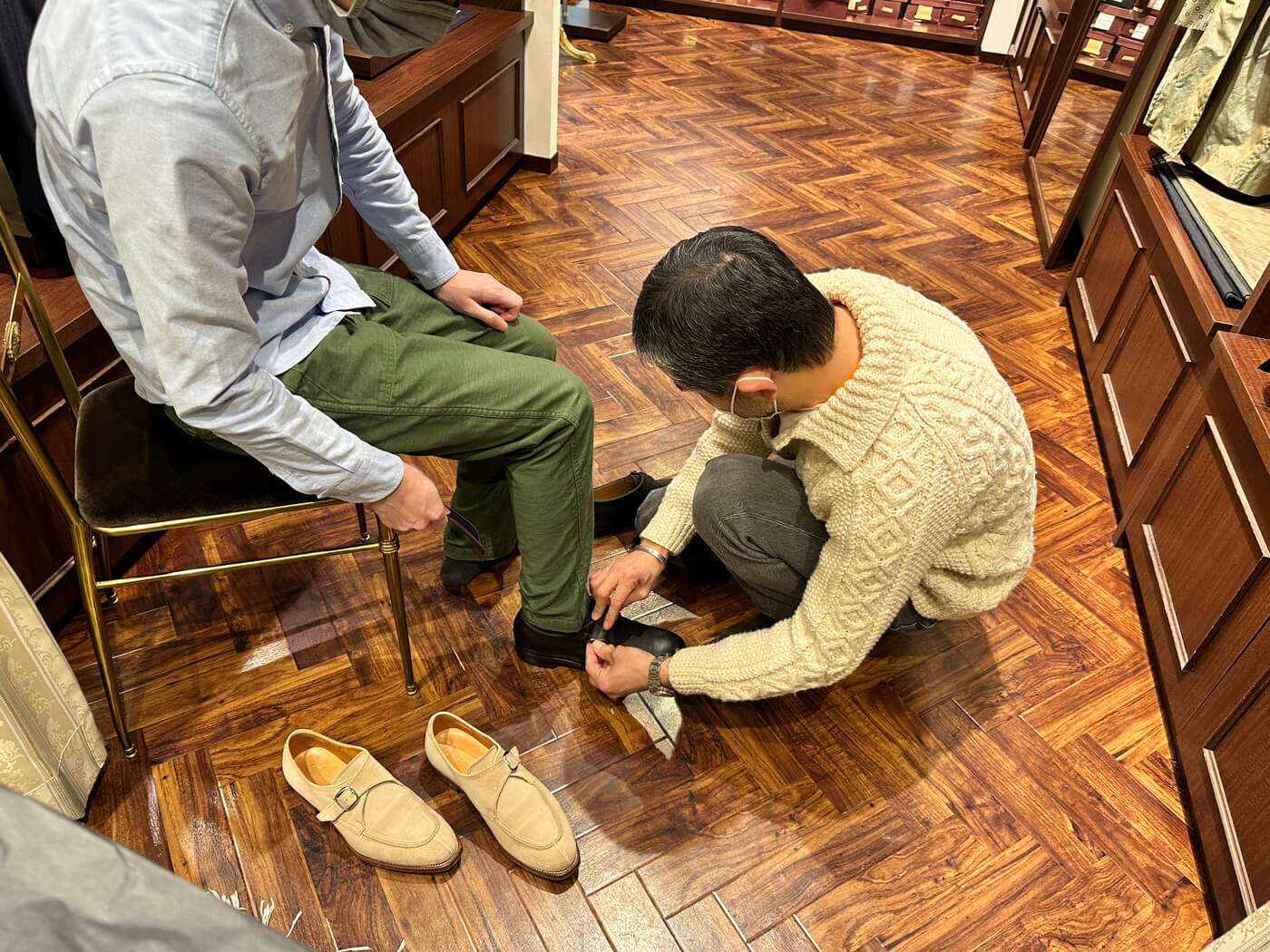 キャピタル　ブラウン系パッチワーク　キュロット新品 コットン/Cotton | KAPITAL